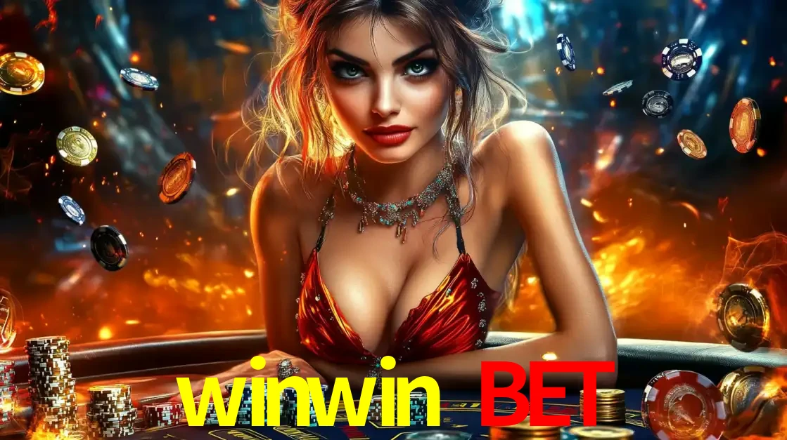 Mulher em uma mesa de cassino com pilhas de fichas e um fundo de fogo, pronta para uma rodada de altas apostas nos jogos de mesa emocionantes do cassino winwin bet.